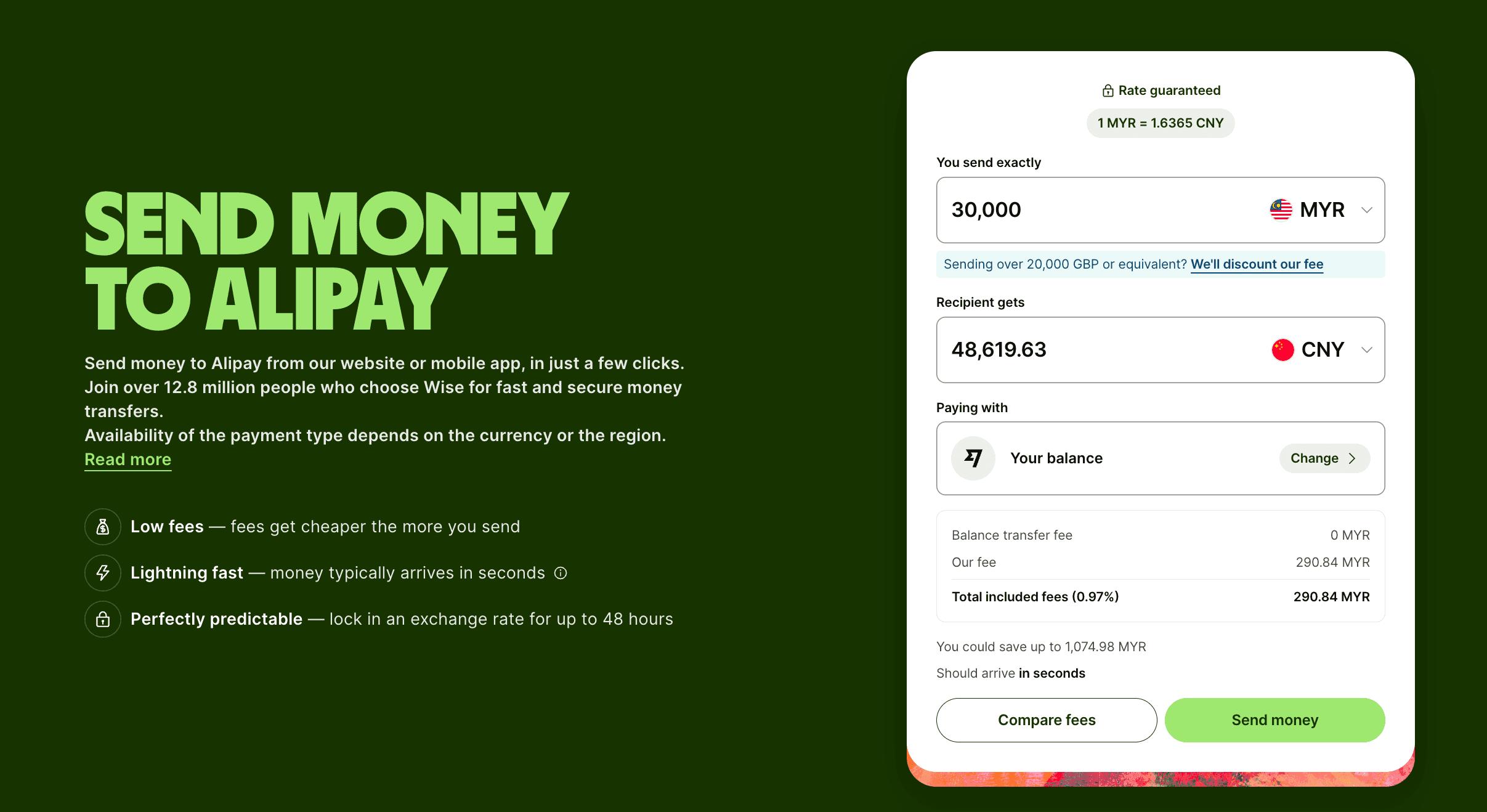 send money to Alipay